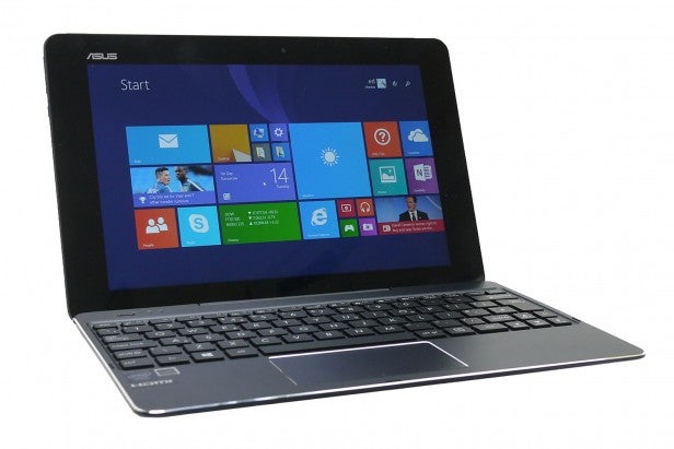 Asus Transformer Book T100 Chi with Windows interface displayed.