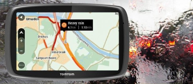 TomTom GO 50TomTom GO 50 GPS showing live traffic and weather updates.