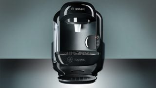 Bosch Tassimo Vivy coffee machine on a countertop.