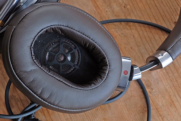 Close-up of Sony MDR-1A over-ear headphone speaker