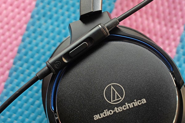 Close-up of Audio-Technica ATH-MSR7 headphones.
