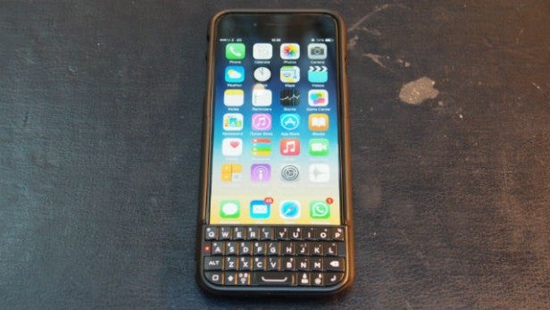 iPhone 6 with Typo 2 physical keyboard case.