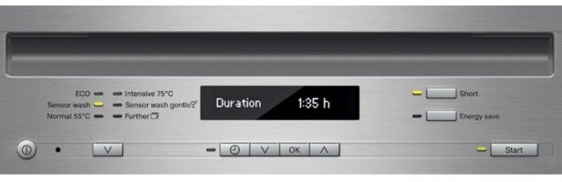 Miele G6410SC dishwasher control panel with display.