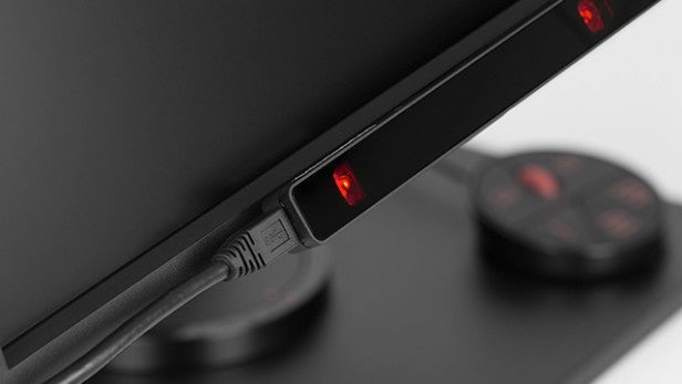 Close-up of SteelSeries Sentry Eye Tracker on a monitor.