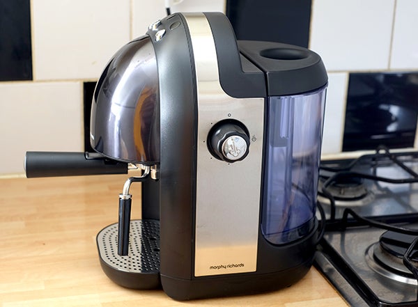 Morphy Richards Accents Espresso machine on kitchen counter.