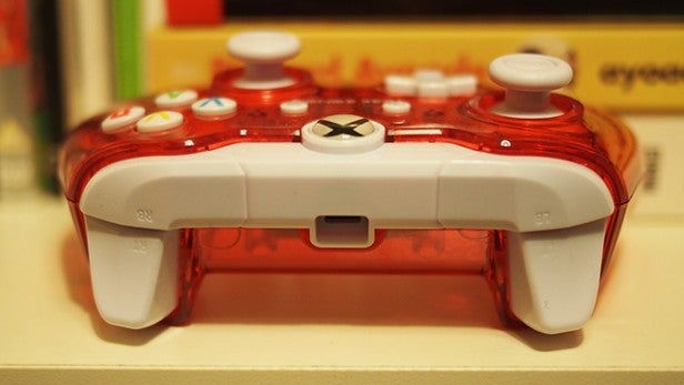 Red Rock Candy Wired Controller for Xbox One on display.