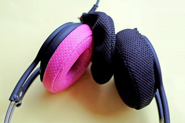 SMS Audio Street by 50 pink and black on-ear headphones.