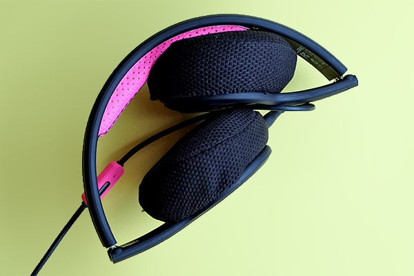 SMS Audio Street by 50 black and pink wired headphones.