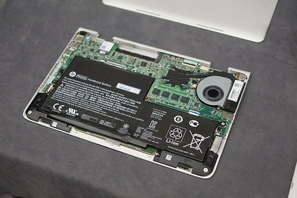 Internal components of an HP Spectre x360 laptop