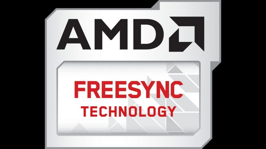 AMD FreeSync Technology logo on a black and white background.
