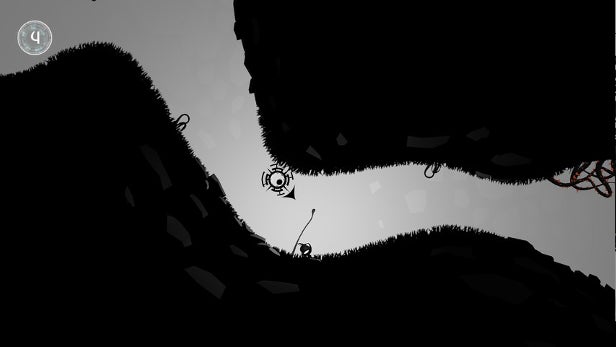 Monochromatic screenshot of the game Naught Reawakening.