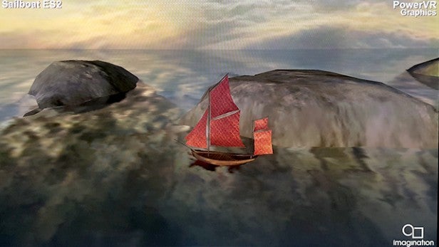 Graphics benchmark test with sailboat and rocks results.