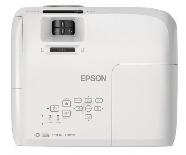 Epson TW5300Epson projector showcasing control panel and connectivity ports.