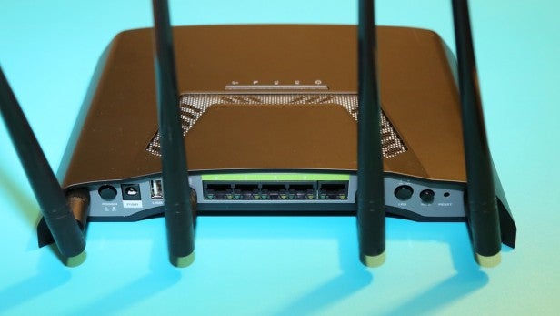 Titan EXWi-Fi router rear view showing ports and antennas.