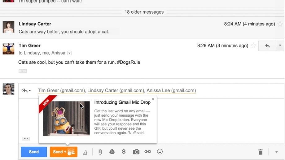 Gmail Mic Drop