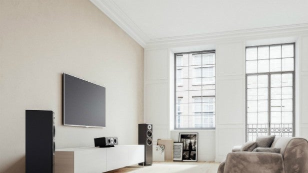 Dynaudio EmitDynaudio Emit 5.1 speaker system in a modern living room.