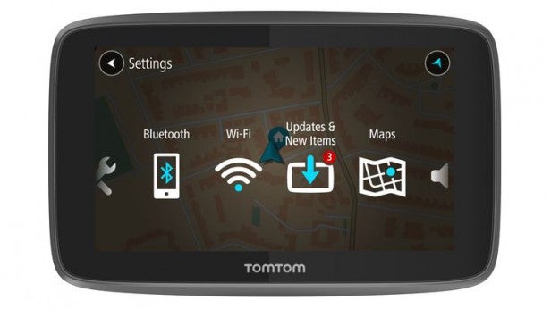 TomTom GO 5200TomTom GO 5200 GPS navigator with open settings menu.