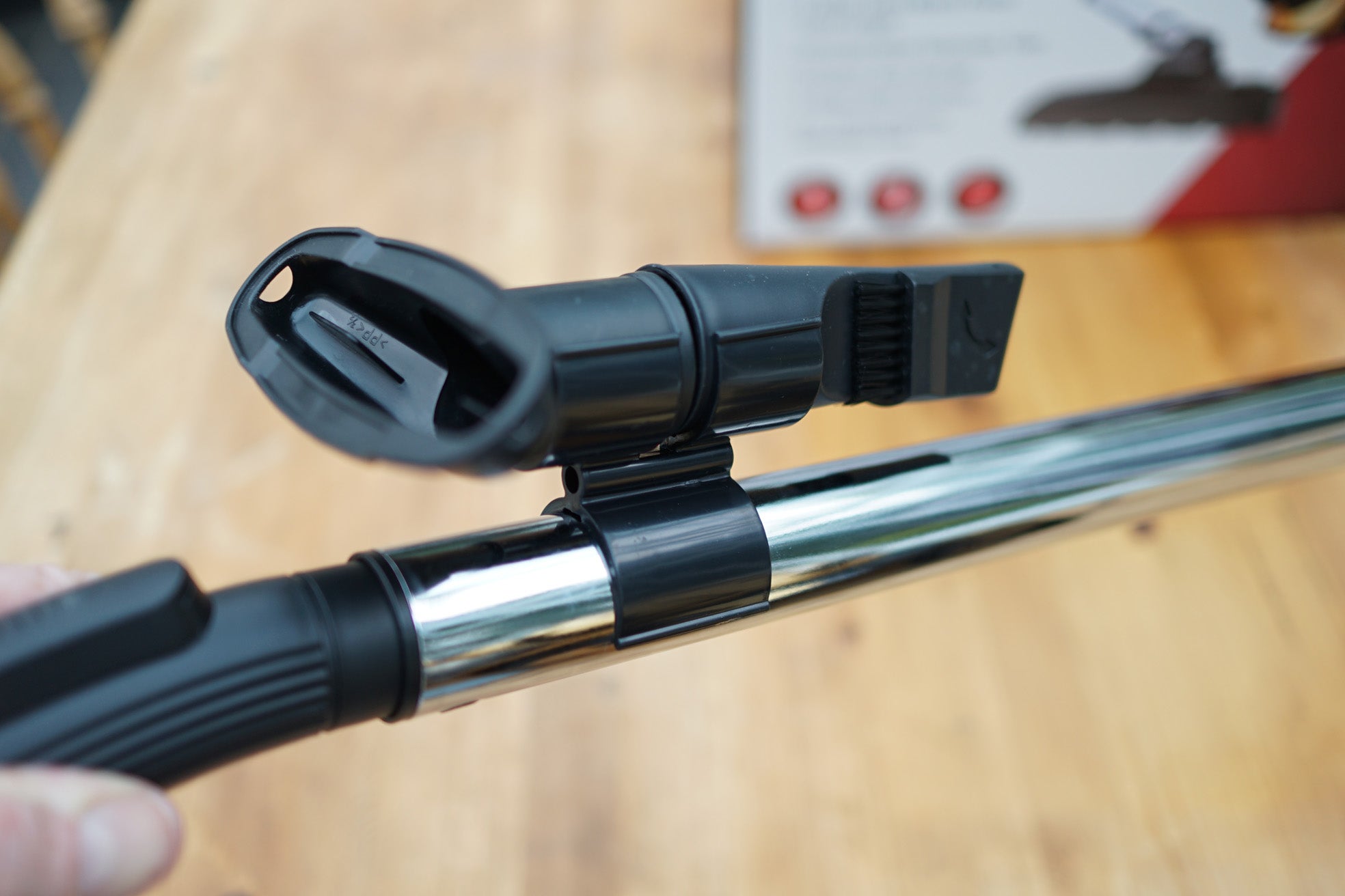 Close-up of Vytronix VTBC01 vacuum cleaner extension tube.