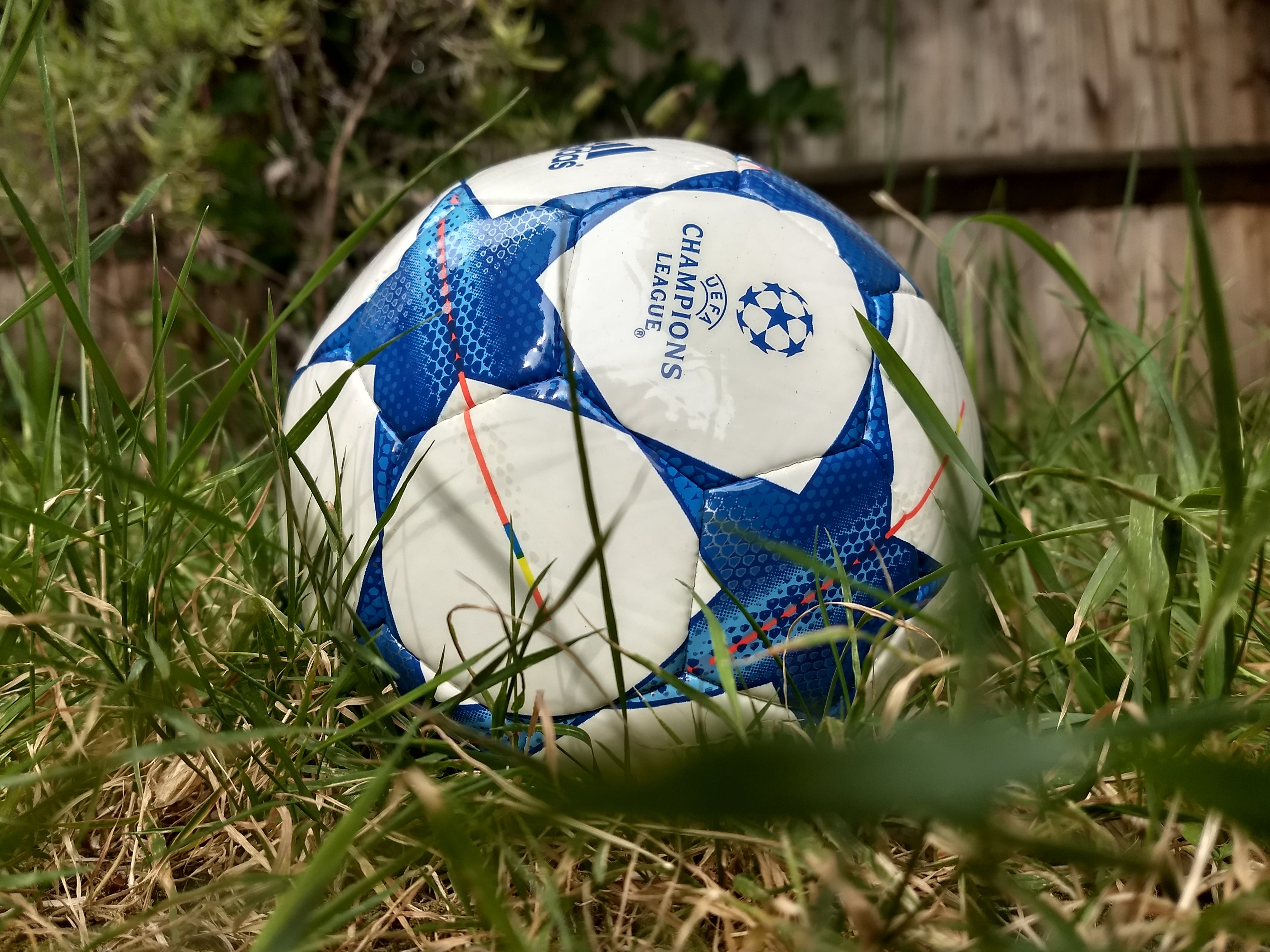 Soccer ball on grass showcasing camera's depth of field.