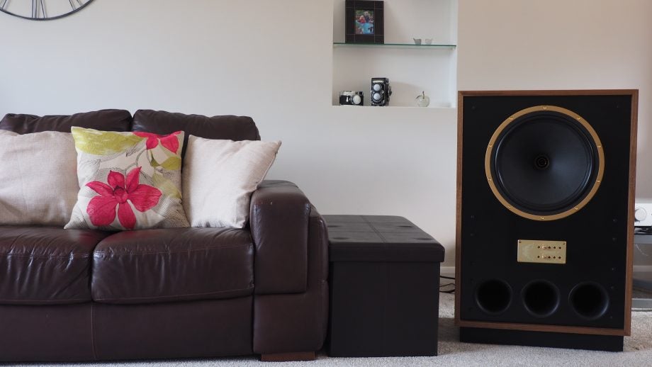 Tannoy Arden speaker in a domestic living room setting.