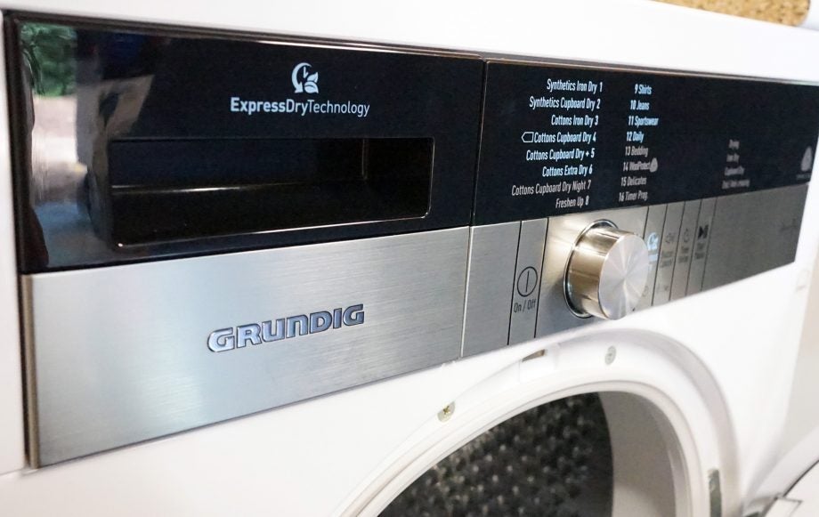 Grundig dryer control panel with ExpressDry Technology label