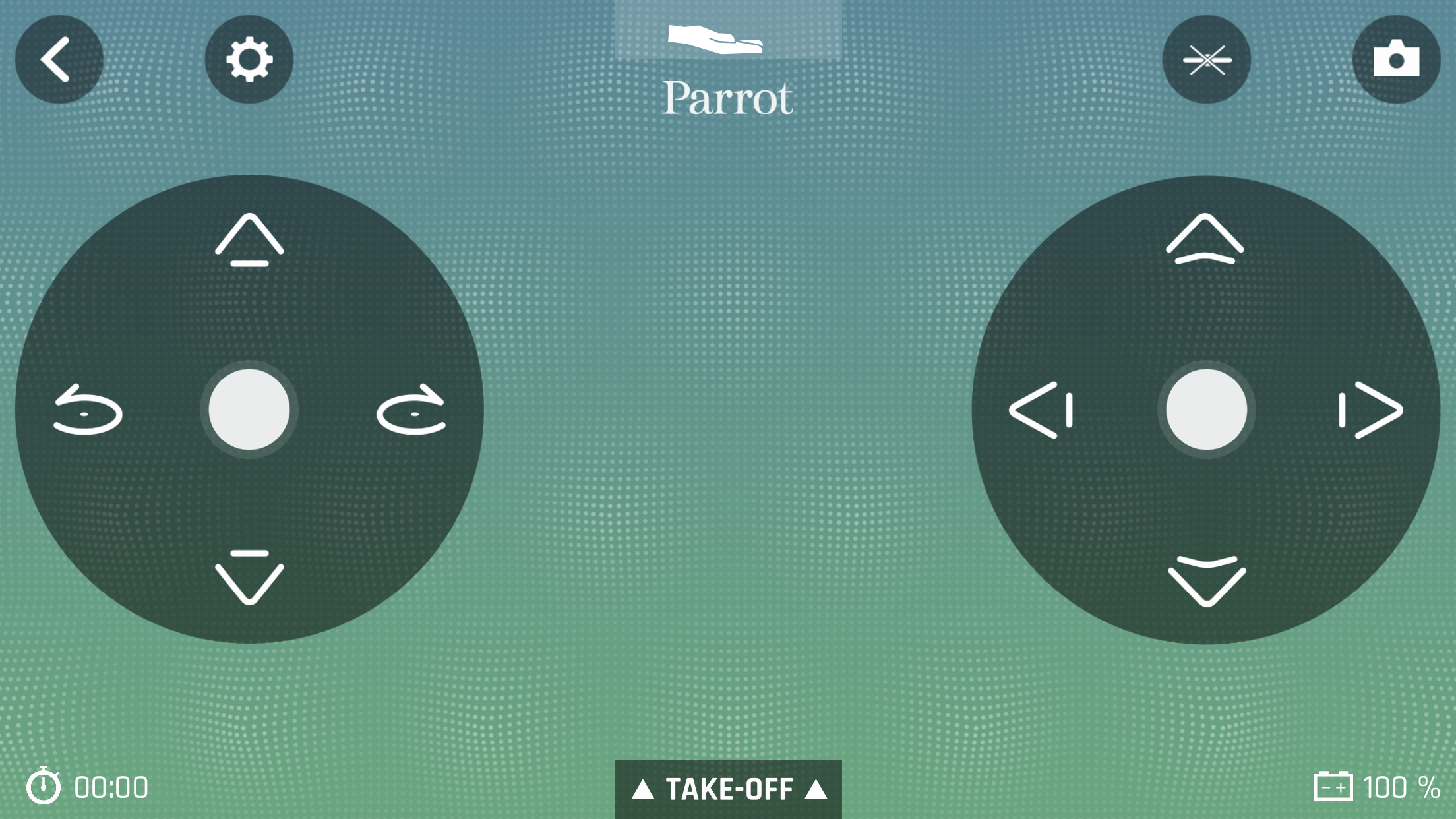 Screenshot of Parrot Mambo drone's control interface.