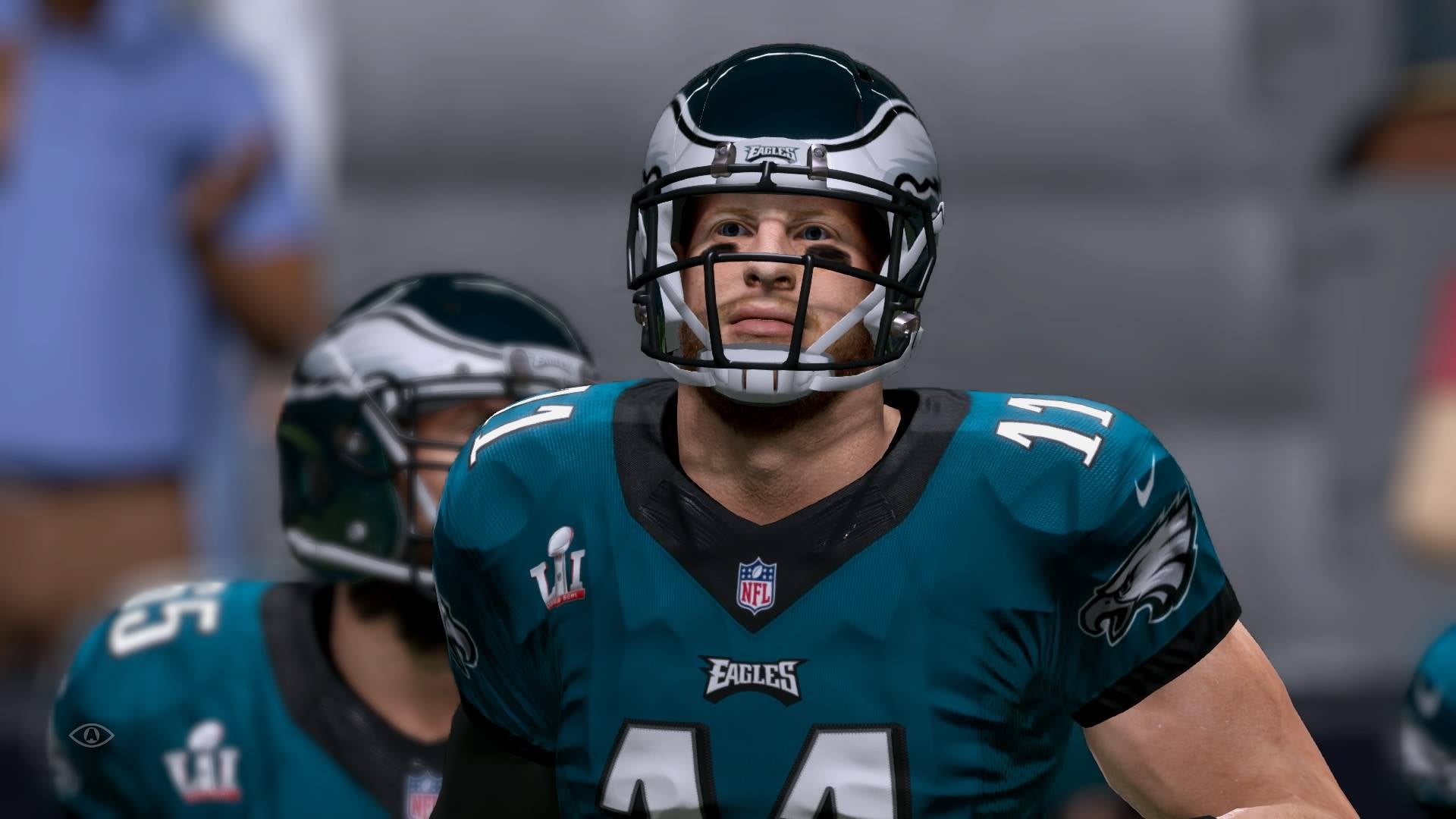 Screenshot of Madden 18 featuring virtual Philadelphia Eagles player