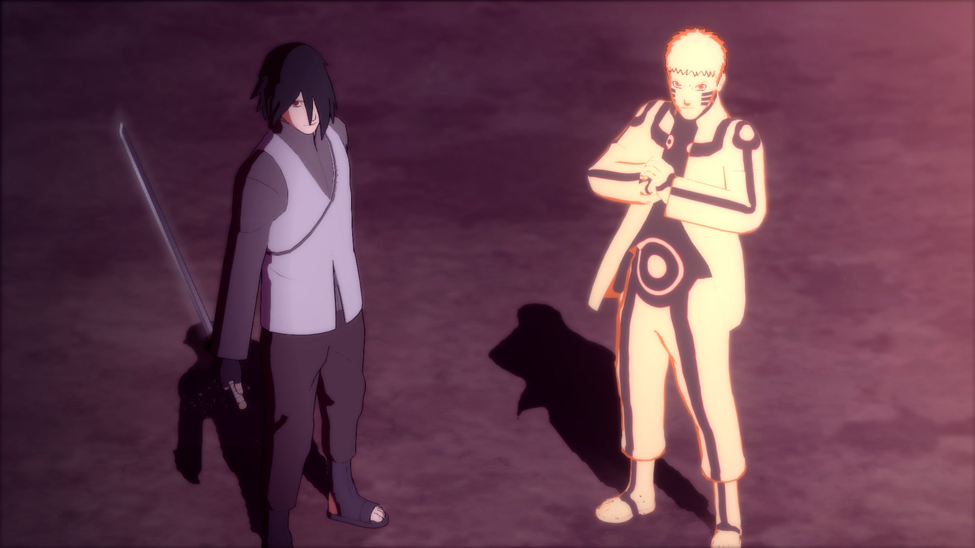 Screenshot from Naruto video game featuring two characters.
