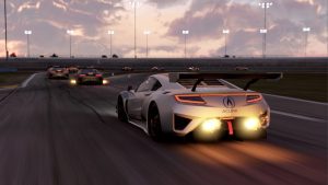 Screenshot of Project Cars 2 racing game showing a car during a race.