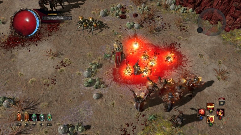 Screenshot of Path of Exile gameplay showing combat action.