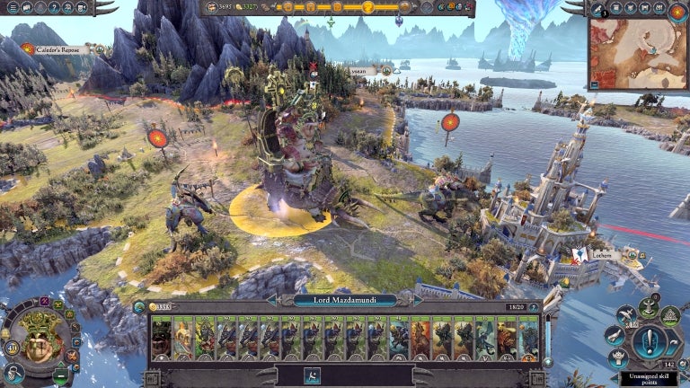 Screenshot of Total War: Warhammer 2 gameplay with interface.