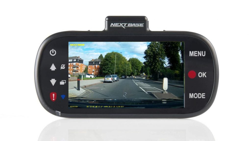 Nextbase 512GW dash cam displaying street view footage.