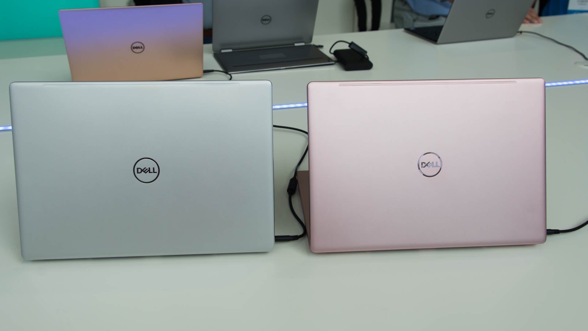 Dell Inspiron 13 7000 laptops in silver and rose gold.