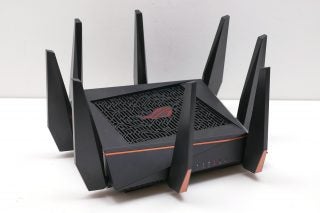 Asus ROG Rapture GT-AC5300 gaming router on white background.