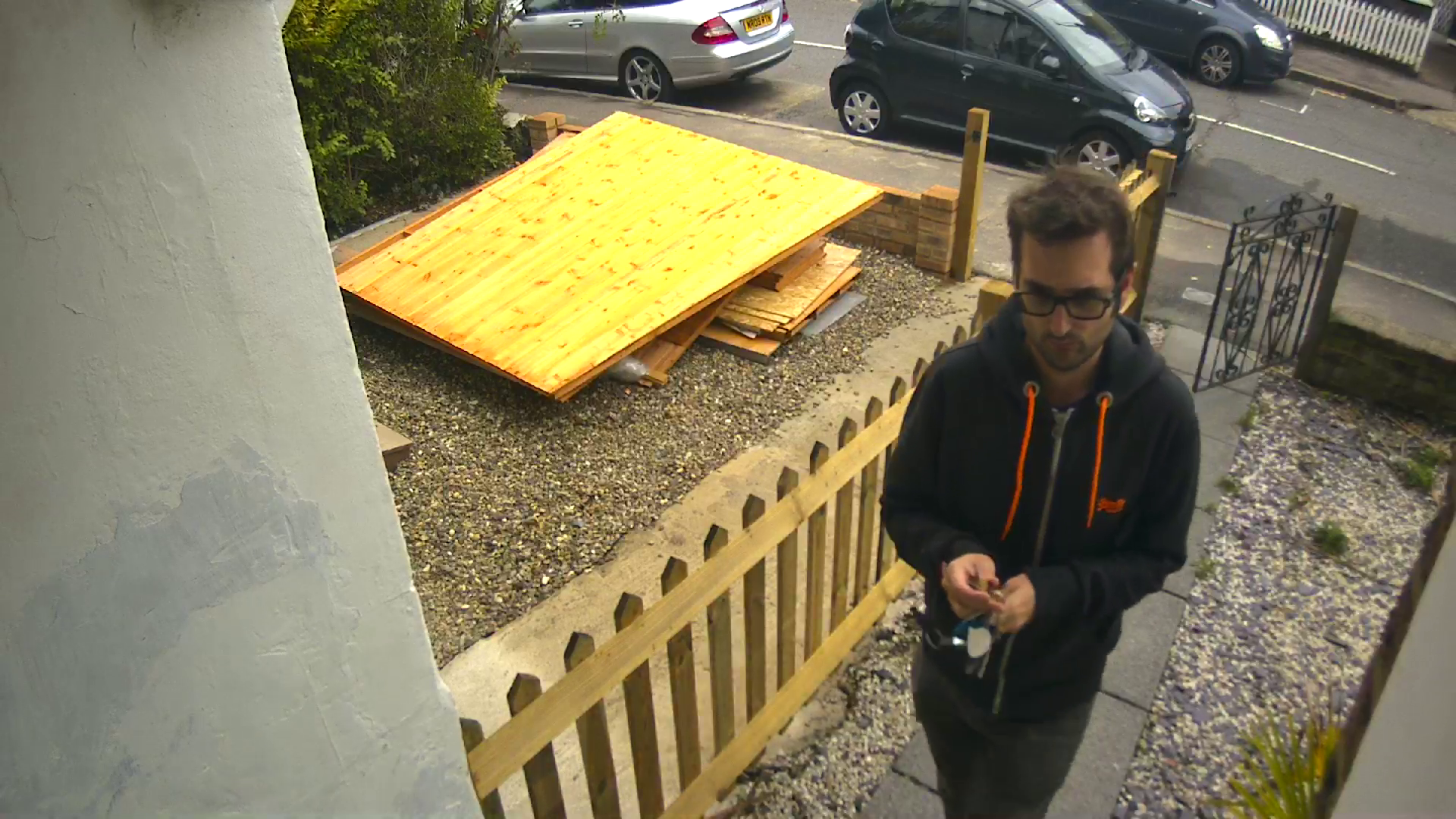 Person at front gate captured by Ring Video Doorbell 2.