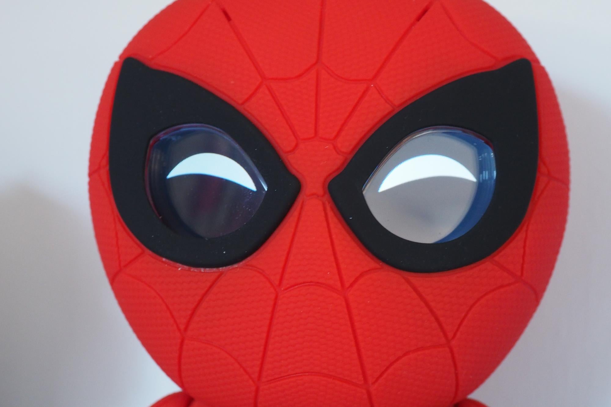 Close-up of Sphero Spider-Man interactive toy's face