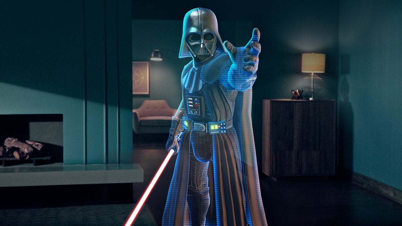 Holographic Darth Vader from Lenovo Mirage Jedi Challenges.