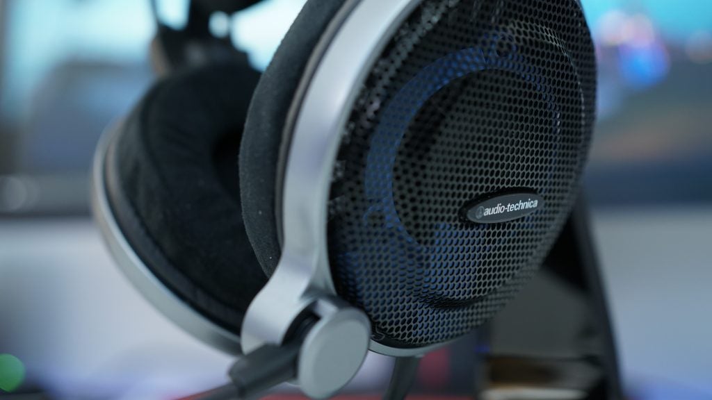 Close-up of Audio-Technica ATH-ADG1X gaming headset.