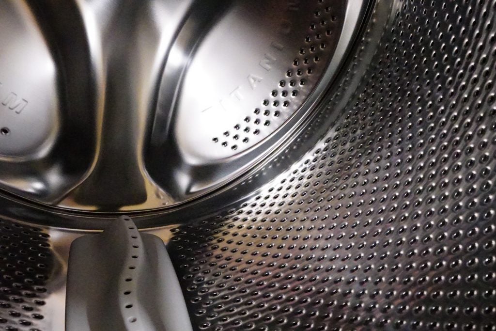 Close-up of Hotpoint Ultima washing machine drum interior.