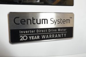 LG Centum System washing machine warranty plaque