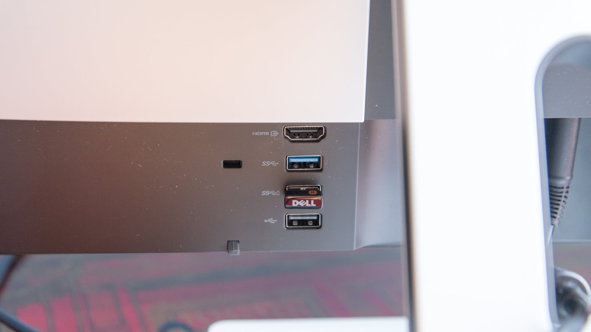 Close-up of Dell Inspiron AIO 5475 side ports