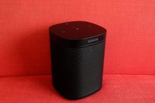 Sonos One with red background