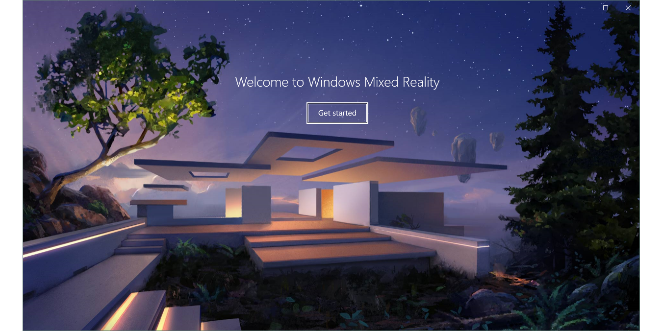 Welcome screen for Windows Mixed Reality setup