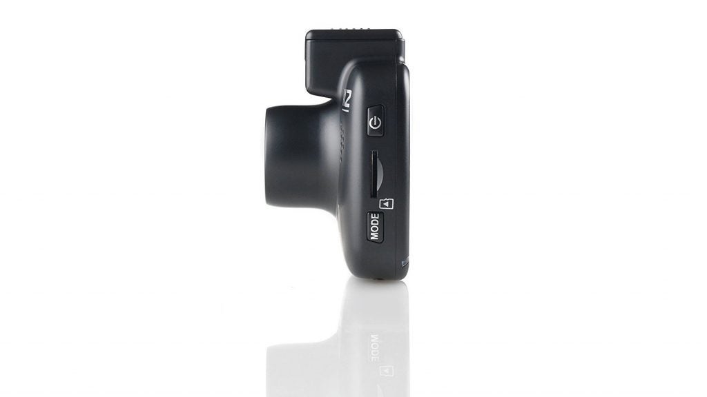 Side view of Nextbase 112 Dash Cam showing buttons.