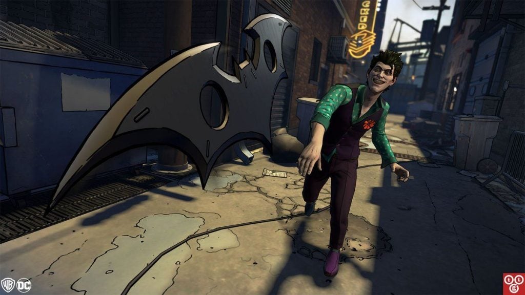 Screenshot from Batman The Enemy Within showing a character in an alley.