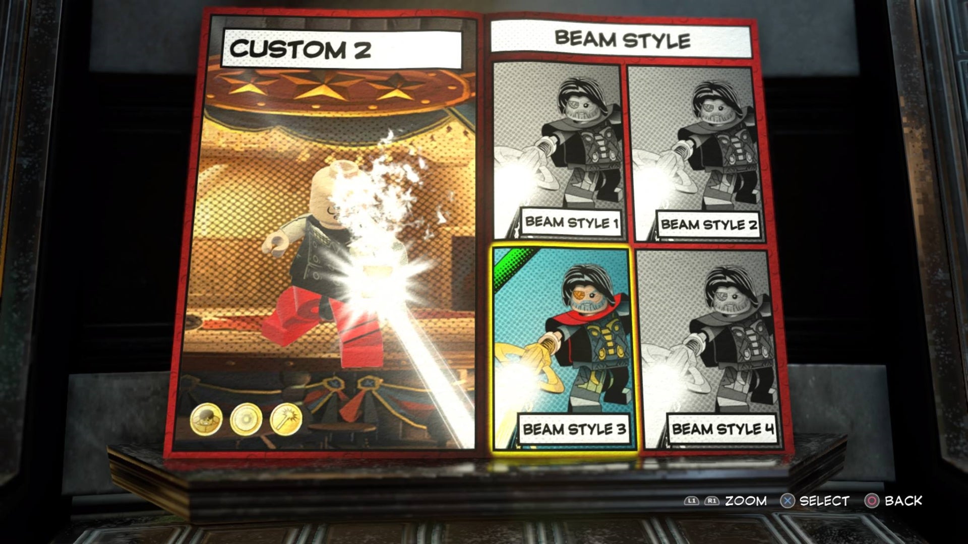 Screenshot of character customization in Lego Marvel Super Heroes 2.