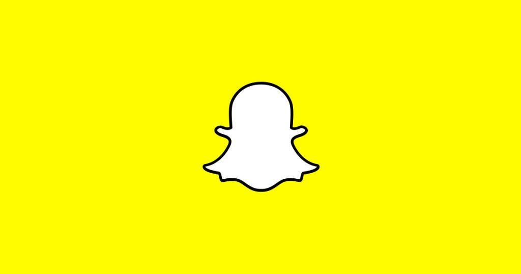 The snapchat logo on a yellow background