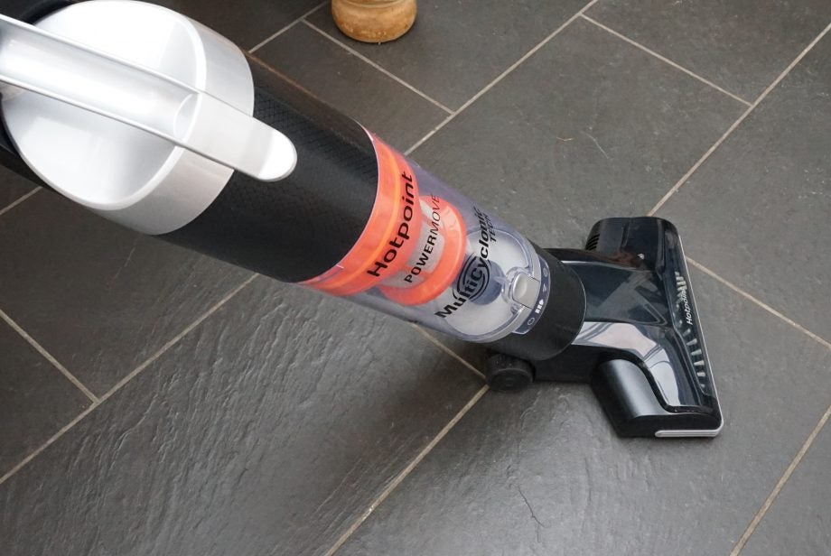 Hotpoint Power Move vacuum cleaner on a tiled floor.