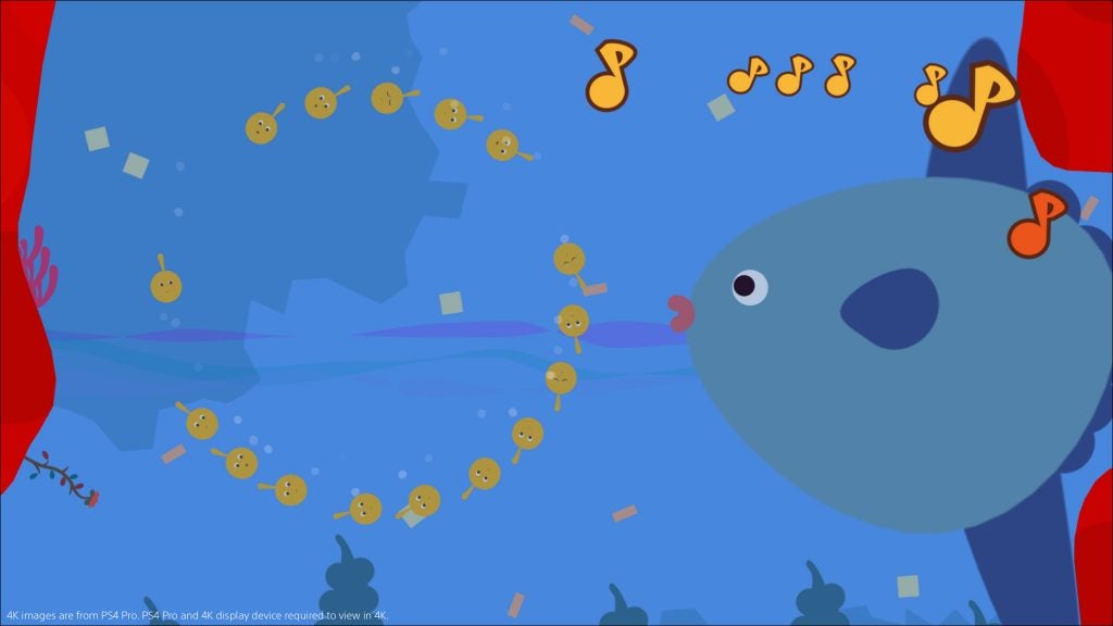 Screenshot of LocoRoco 2 Remastered gameplay with characters.