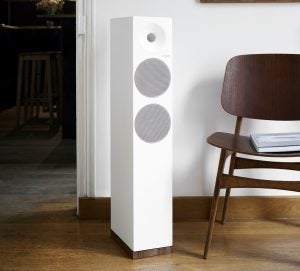 Tangent Spectrum X6 BT floorstanding speaker in a living room setup.